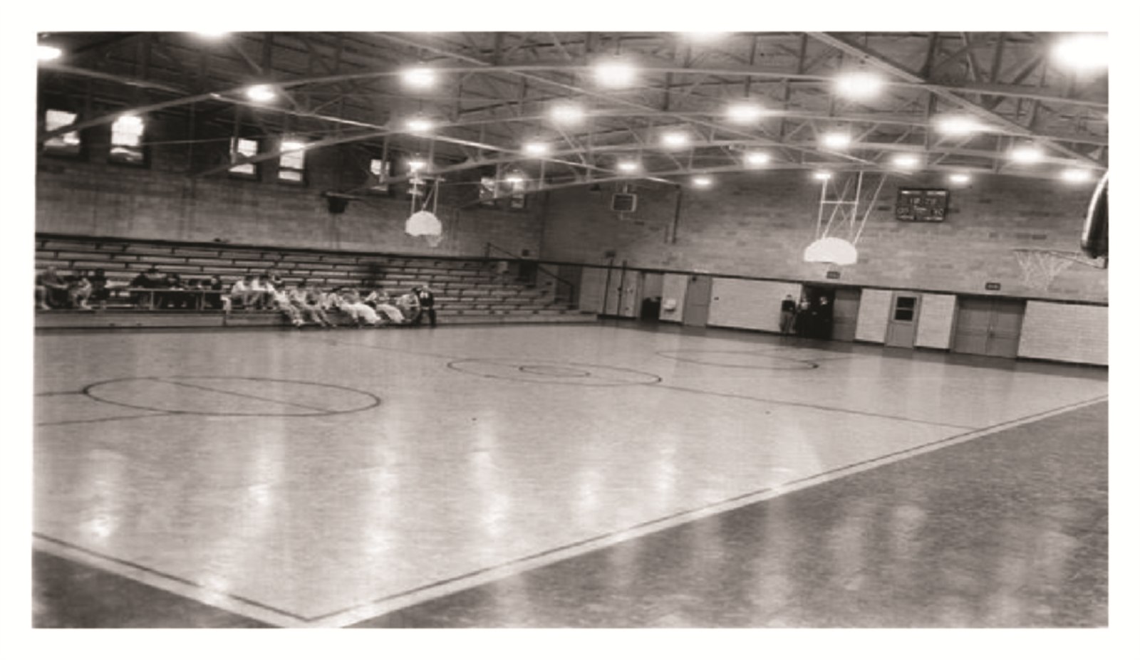 Vintage interior of the Holy Name field house gymnasium